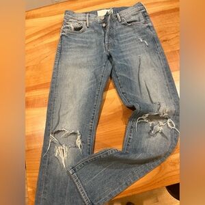 MOTHER Women Jeans Skinny - Light Blue Distressed